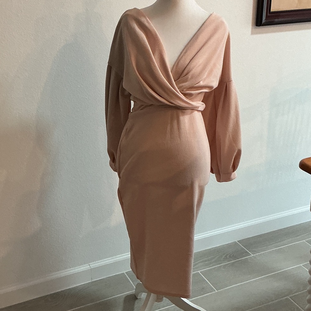 Boohoo Night Blush Wrap Midi Dress Women’s Sz 8 NWT